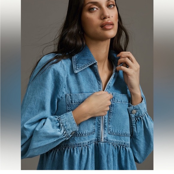 ALIGNE Gabriella Denim Midi Dress Size 14 - Picture 7 of 14